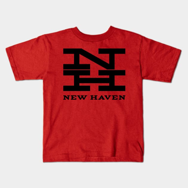 New Haven Railroad 1954 Black Logo With Name Kids T-Shirt by MatchbookGraphics